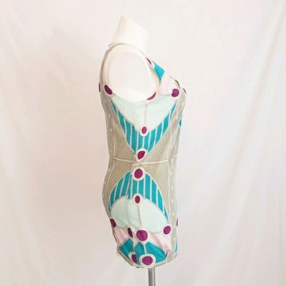 *Last Chance* Mara Hoffman Sleeveless Silk Dress Geometric Retro Large - Picture 4 of 12